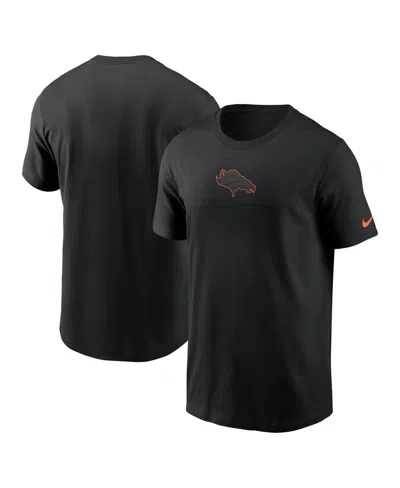 Nike Men's Black Denver Broncos Logo Color Pop T-shirt