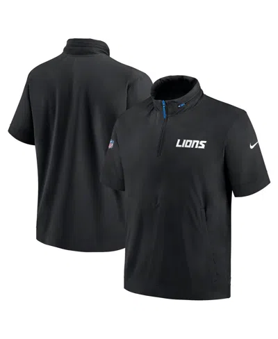 Nike Black New York Jets Sideline Short Sleeve Quarter-zip Performance Coach Jacket