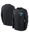 Nike Men's Black Detroit Lions Primetime Club Fleece Pullover Sweatshirt In Black