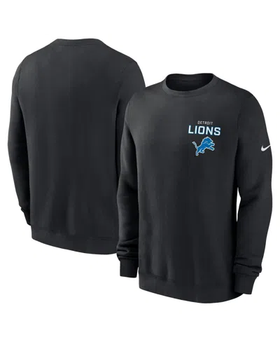 Nike Men's Black Detroit Lions Primetime Club Fleece Pullover Sweatshirt