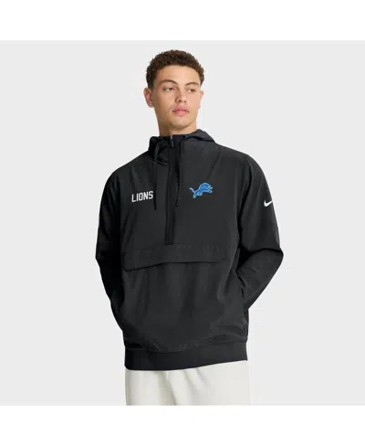 Nike Black Detroit Lions Sideline Alt Pack Anorak Half-zip Hoodie Jacket