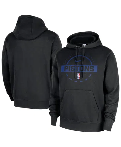 Nike Black Detroit Pistons 2025/26 Authentic Practice Club Pullover Hoodie In Blue