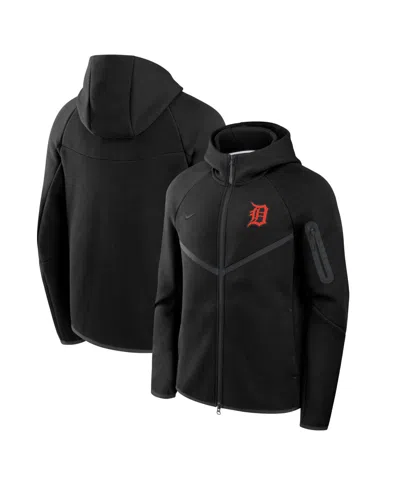 Nike Men's Black Detroit Tigers Tech Fleece Windrunner Full-zip Hoodie Jacket