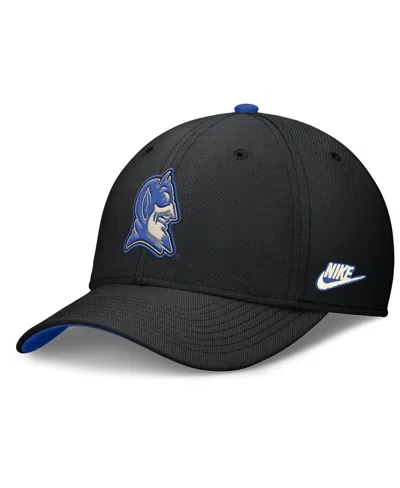 Nike Black Duke Blue Devils Legacy Rise Performance Flex Hat