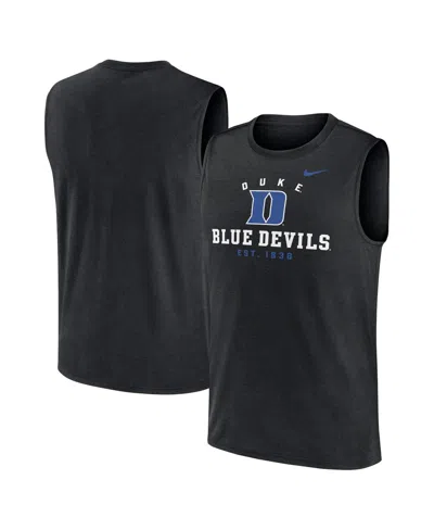 Nike Men's Black Duke Blue Devils Primetime Legend Lock Up Performance Muscle Tank Top