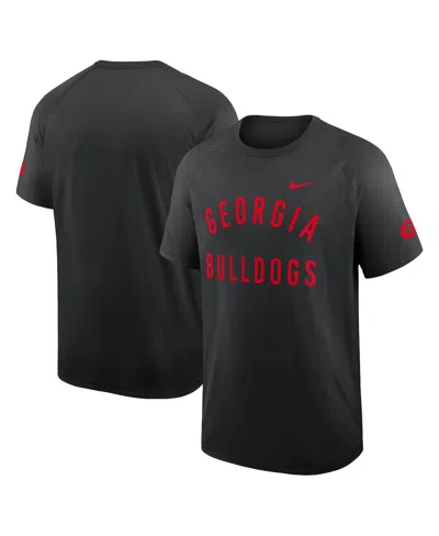 Nike Men's Black Georgia Bulldogs Ready Raglan Premium Performance T-shirt