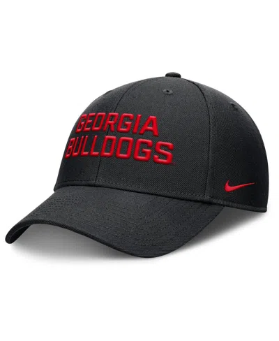 Nike Kids' Men's Black Georgia Bulldogs Rise Practice Adjustable Hat