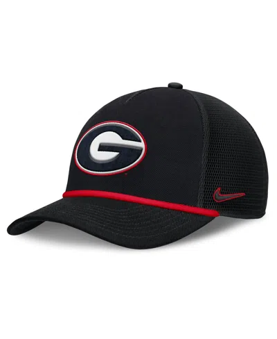 Nike Men's Black Georgia Bulldogs Rise Primetime Trucker Adjustable Hat