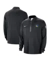Nike Men's Black Golden State Warriors 2024/25 Courtside Performance Half-zip Top In Black,white