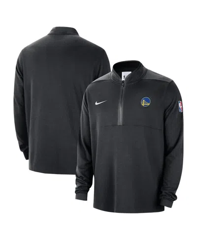 Nike Men's Black Golden State Warriors 2024/25 Courtside Performance Half-zip Top In Black,white