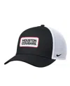 Nike Men's Black Houston Cougars 2025 On-field Rise Trucker Adjustable Hat In Black
