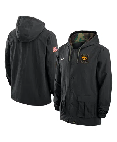 Nike Men's Black Iowa Hawkeyes 2025 Ncaa Military Appreciation Full-snap Jacket