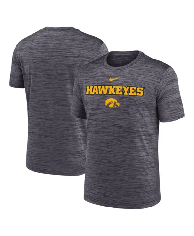 Nike Men's Black Iowa Hawkeyes 2025 Sideline Velocity Performance T-shirt In Gray