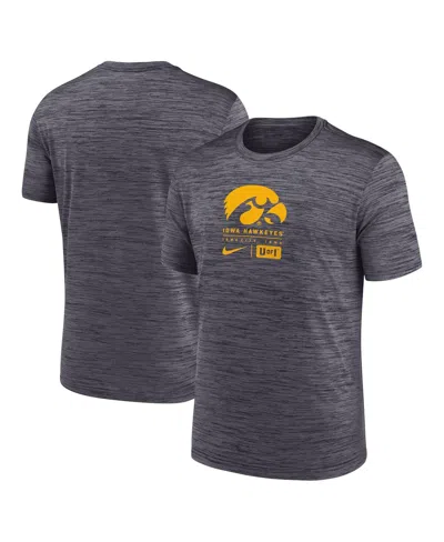 Nike Kids' Men's Black Iowa Hawkeyes Campus Center Block Velocity Performance T-shirt In Gray