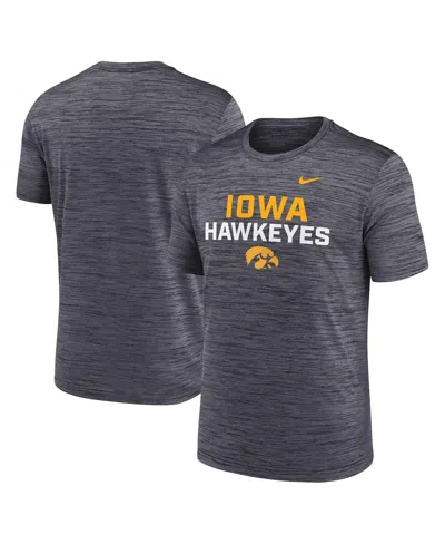 NIKE MEN'S BLACK IOWA HAWKEYES CAMPUS CENTER STACK VELOCITY PERFORMANCE T-SHIRT