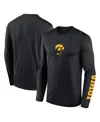 Nike Men's Black Iowa Hawkeyes Primetime Center Lockup Two-hit Legend Long Sleeve T-shirt In Black