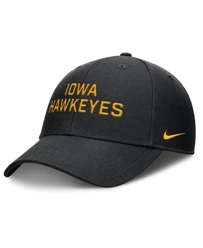 Nike Kids' Men's Black Iowa Hawkeyes Rise Practice Adjustable Hat