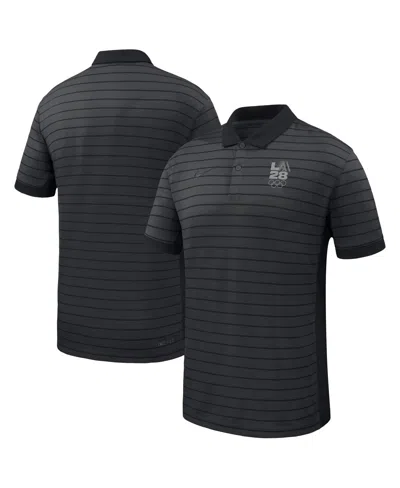 Nike Men's Black La28â Summer Performance Victory Stripe Polo Shirt