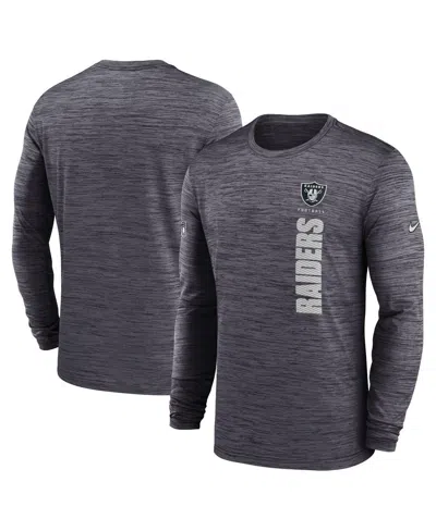 Nike Men's Black Las Vegas Raiders 2024 Sideline Velocity Performance Long Sleeve T-shirt