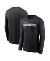 Nike Black Las Vegas Raiders Play To Win Essential Long Sleeve T-shirt In Black