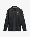 Nike Men's Black Las Vegas Raiders Sideline Dri-fit Half-zip Pullover Sweatshirt In Black