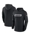 Nike Men's Black Las Vegas Raiders Sideline Hoodie Performance Long Sleeve T-shirt In Black