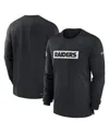 Nike Men's Black Las Vegas Raiders Sideline Player Performance Long Sleeve T-shirt In Black