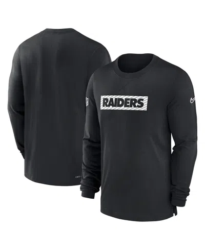 Nike Men's Black Las Vegas Raiders Sideline Player Performance Long Sleeve T-shirt