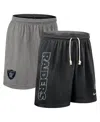 Nike Black Las Vegas Raiders Sideline Reversible Performance Shorts In Gray