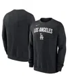 Nike Men's Black Los Angeles Dodgers Pullover Sweatshirt In Black