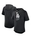 Nike Black Los Angeles Dodgers Tri-blend Hoodie T-shirt In Black
