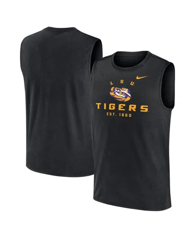 Nike Men's Black Lsu Tigers Primetime Legend Lock Up Performance Muscle Tank Top