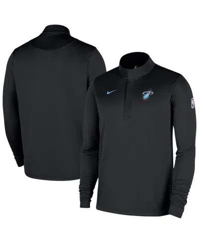 Nike Men's Black Miami Heat 2025/26 City Edition Remix Authentic Coaches Dri-fit Half-zip Sweatshirt