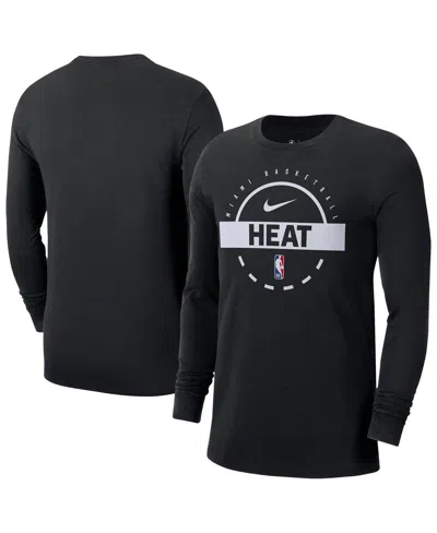 Nike Men's Black Miami Heat Authentic Long Sleeve Practice T-shirt