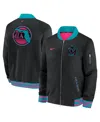 Nike Men's Black Miami Marlins 2025 City Connect Authentic Collection Full-zip Bomber Jacket In Black