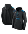 Nike Men's Black Miami Marlins Authentic Collection Performance Pullover Hoodie In Black
