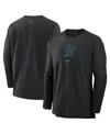 Nike Men's Black Miami Marlins Authentic Collection Player Performance Pullover Sweatshirt In Black