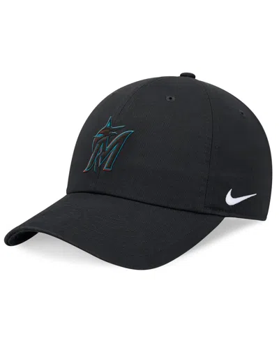 NIKE MEN'S BLACK MIAMI MARLINS CLUB ADJUSTABLE HAT