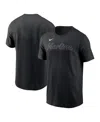 Nike Miami Marlins Men's Swoosh Wordmark T-shirt In Black