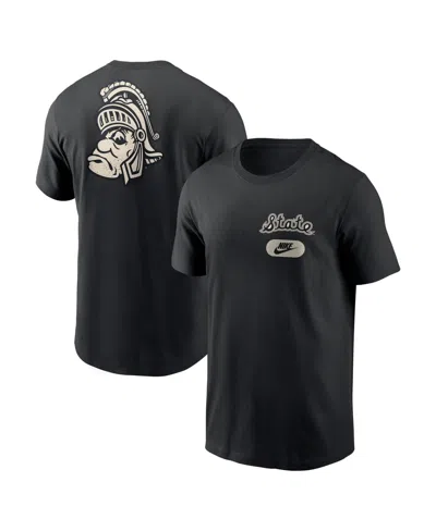 NIKE MEN'S BLACK MICHIGAN STATE SPARTANS FASHION 2-HIT T-SHIRT