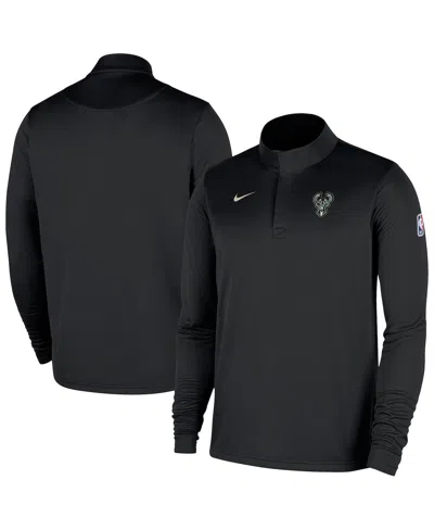 Nike Men's Black Milwaukee Bucks 2025/26 Authentic Coaches Quarter-zip Pullover Jacket