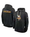 Nike Black Minnesota Vikings Sideline Initial Home Performance Pullover Hoodie In Black