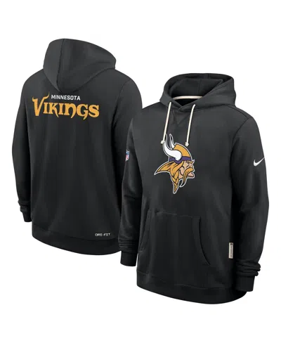 NIKE MEN'S BLACK MINNESOTA VIKINGS SIDELINE INITIAL HOME PERFORMANCE PULLOVER HOODIE