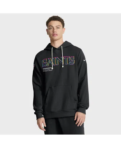 NIKE MEN'S BLACK NEW ORLEANS SAINTS 2025 NFL CRUCIAL CATCH SIDELINE STANDARD ISSUE DRI-FIT HOODIE