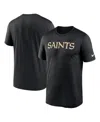 Nike Men's Black New Orleans Saints Primetime Wordmark Essential T-shirt In Black