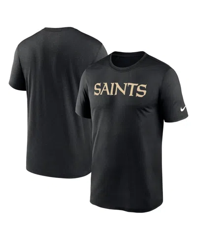 NIKE MEN'S BLACK NEW ORLEANS SAINTS PRIMETIME LEGEND WORDMARK PERFORMANCE T-SHIRT