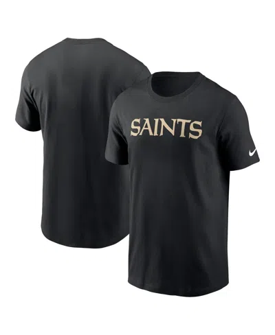 NIKE MEN'S BLACK NEW ORLEANS SAINTS PRIMETIME WORDMARK ESSENTIAL T-SHIRT