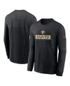 Nike Men's Black New Orleans Saints Sideline Performance Long Sleeve T-shirt In Black