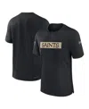 Nike Men's Black New Orleans Saints Sideline Player Performance T-shirt In Black