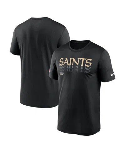 Nike Black New Orleans Saints Wordmark Block Sideline Legend Performance T-shirt
